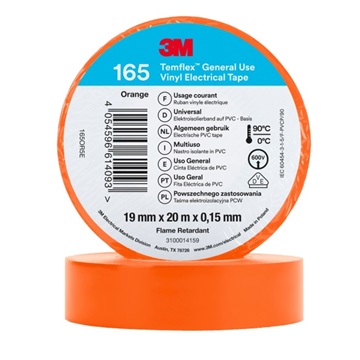 3M Temflex 165 Elektroizolační páska, 19 mm x 20 m, oranžová