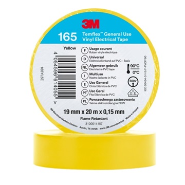 3M Temflex 165 Elektroizolační páska, 19 mm x 20 m, žlutá