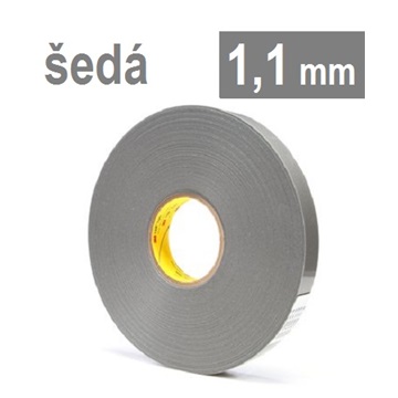 3M VHB™ 4943-F, 12 mm x 33 m, světle šedá oboustranně silně lepicí akrylová páska, tloušťka 1,1 mm
