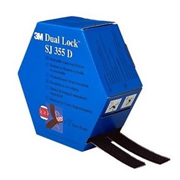 3M Dual-Lock™ Mini Pack SJ355D CF, černý, šíře 25 mm, 2 x 5 m v krabičce