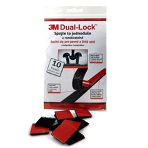3M Dual-Lock™, černý, balení = 10 čtverečků 25 x 25 mm